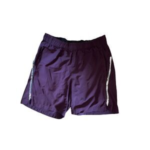 Athletic Plum Tennis Shorts Long Size Large Training 17” Dark Purple Running